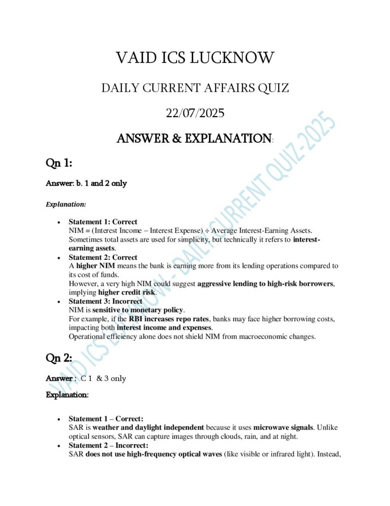 DAILY QUIZ EXP -22 JULY 25
