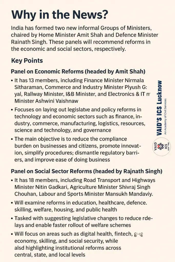 New informal Groups of Ministers (GoMs) (1)