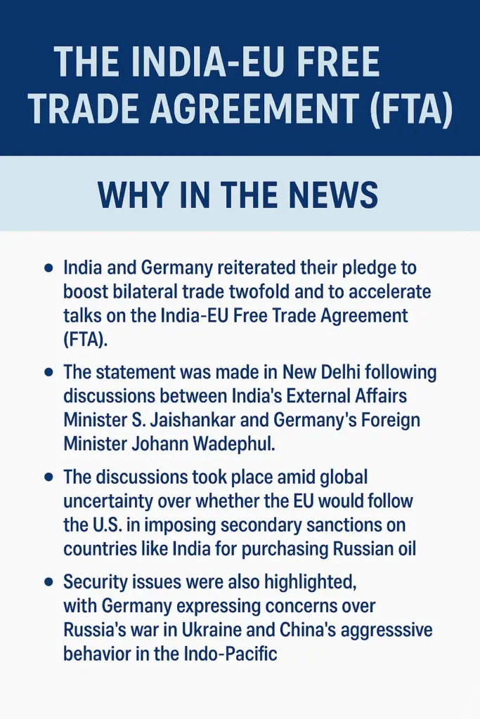 The India-EU Free Trade Agreement (FTA)