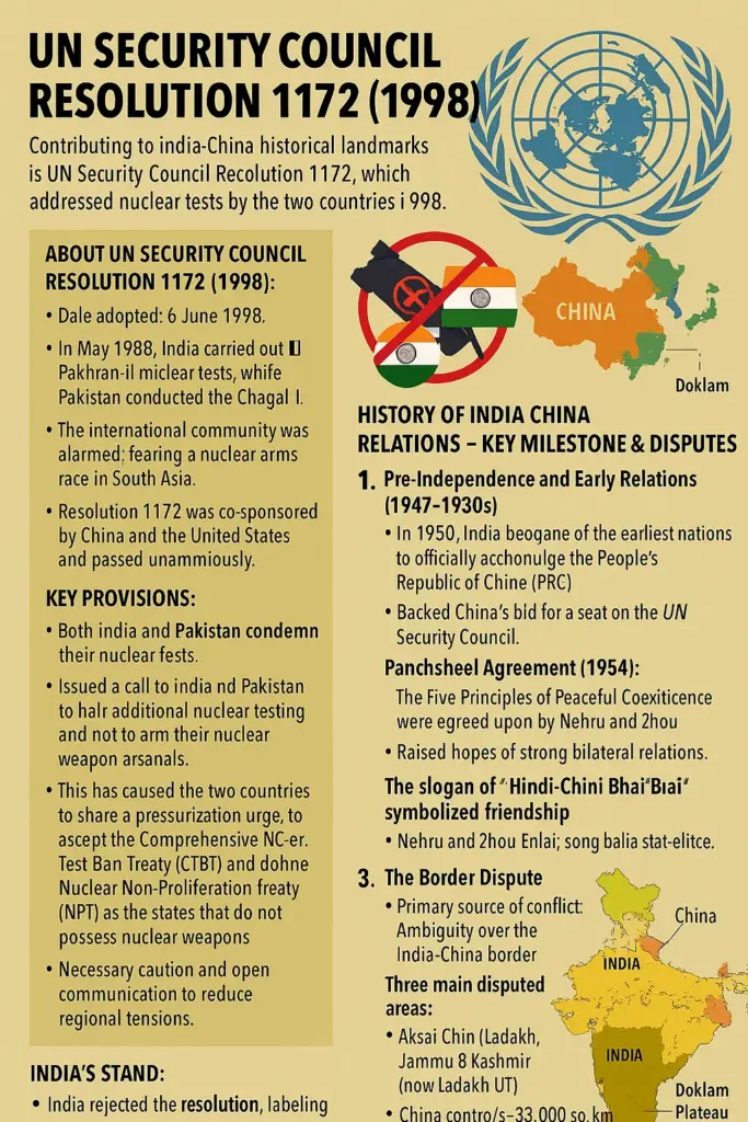 UNSC Resolution 1172: 5 Key Milestones in India-China Ties 1 UNSC Resolution 1172: 5 Key Milestones in India-China Ties